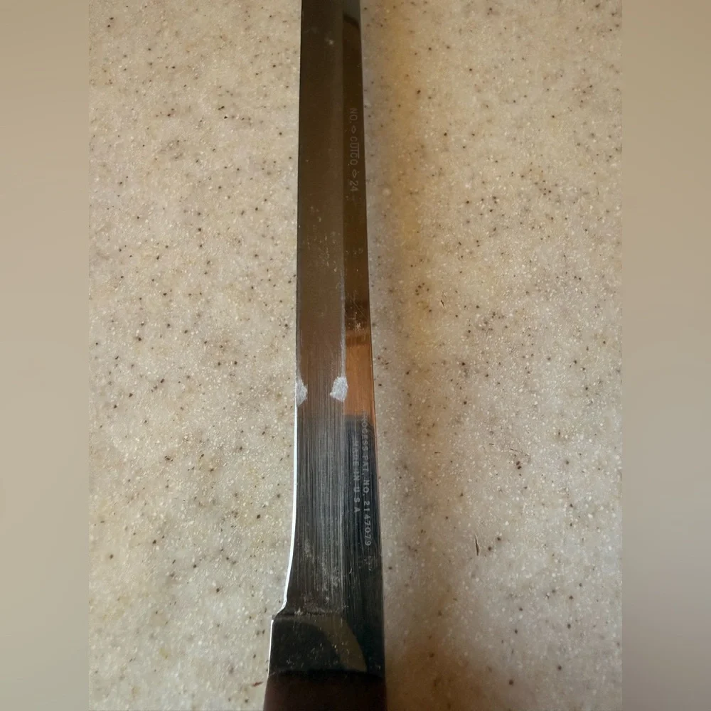 CUTCO SLICER OR SALMON, BREAD KNIFE NUMBER 24 RETRO OLD STYLE VCUG STRAIGHT EDGE